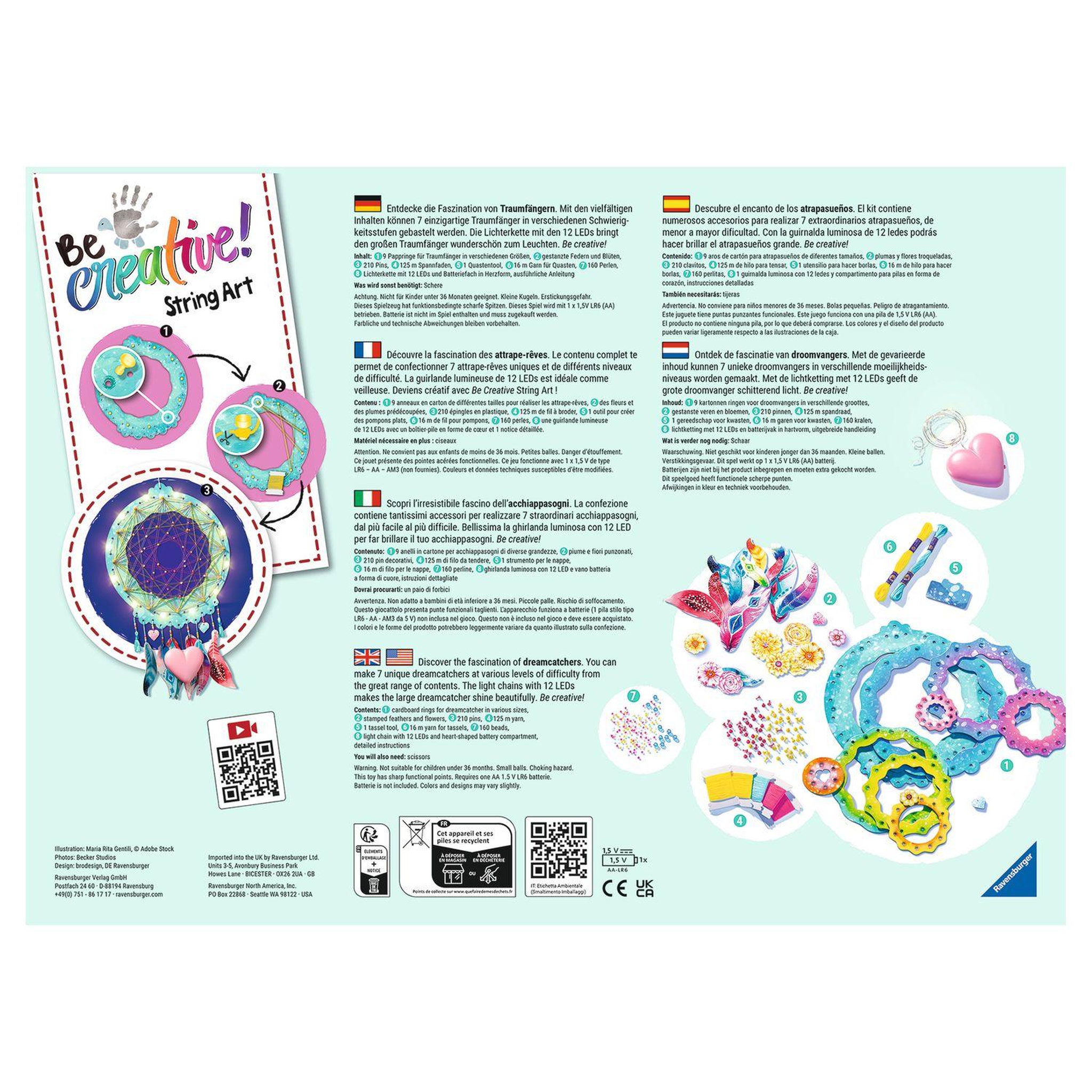 Voir la diapositive 8 : RAVENSBURGER Atelier créatif attrapes-rêves - String Art