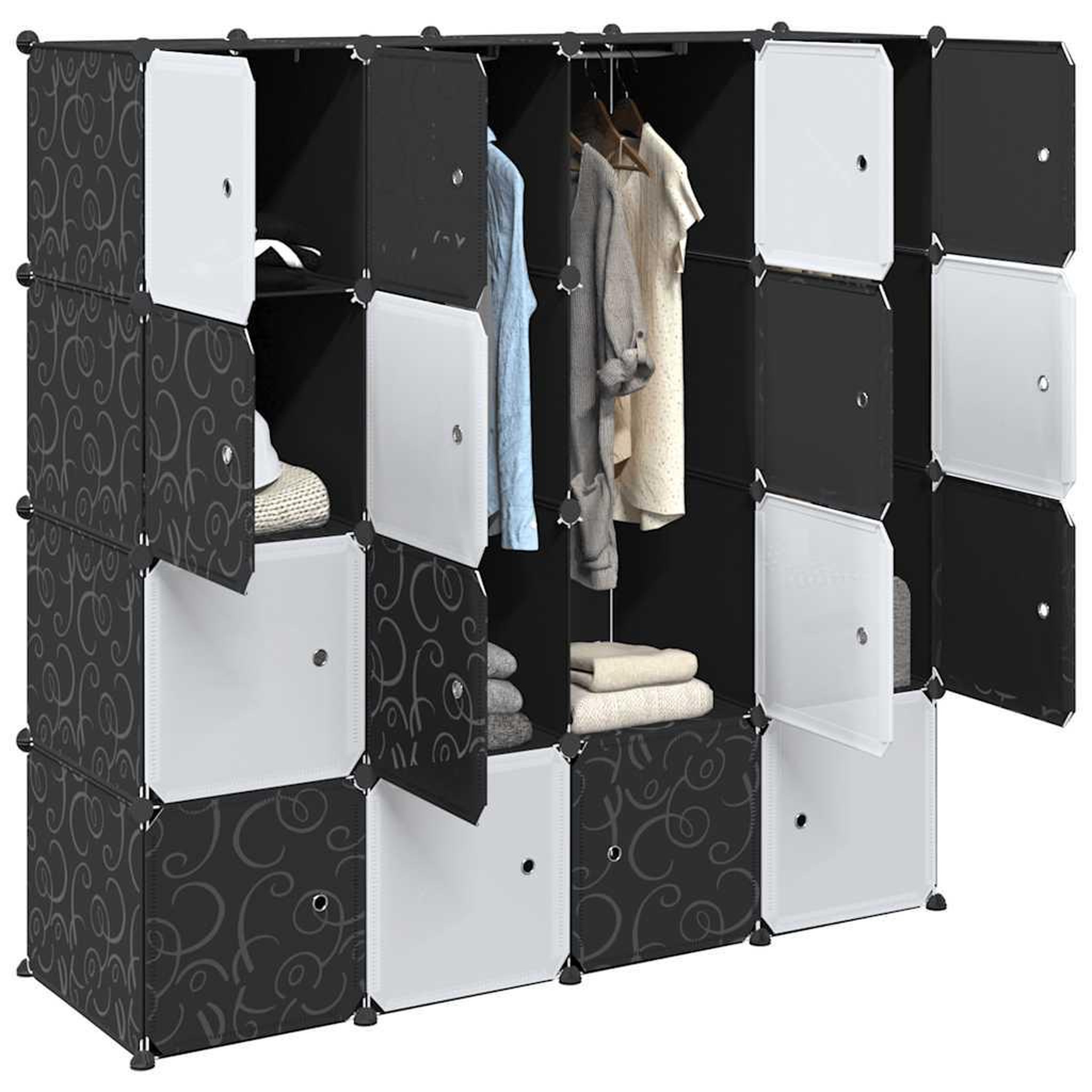 VIDAXL Cubes de rangement 16 pcs avec tiges de suspension PP