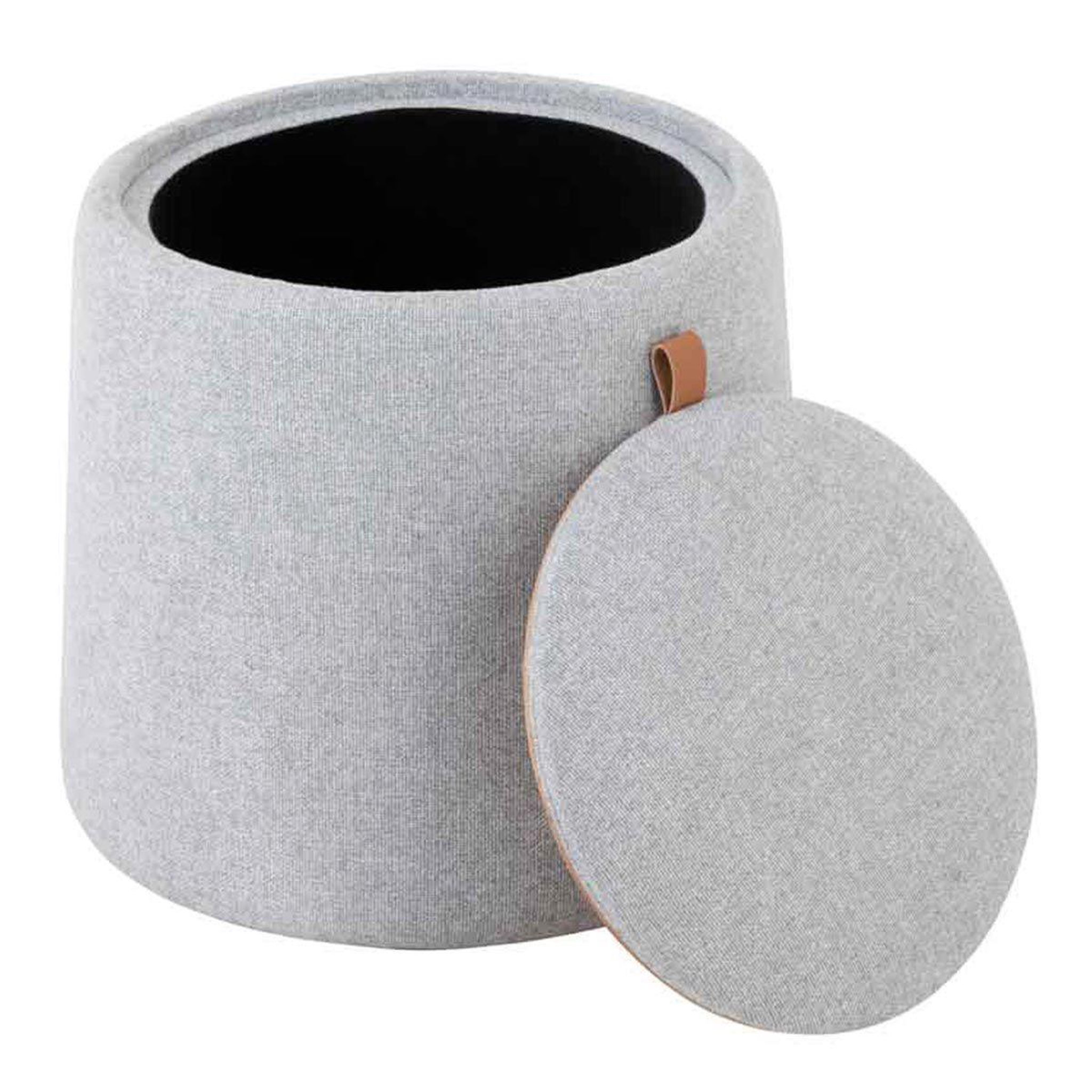 Voir la diapositive 3 : J-LINE Pouf Rond Design  Munica  42cm Gris Clair