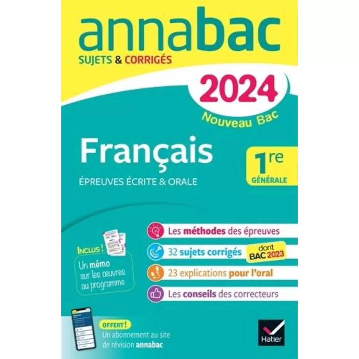  FRANCAIS 1RE GENERALE. SUJETS & CORRIGES, EDITION 2024, Bernard Hélène