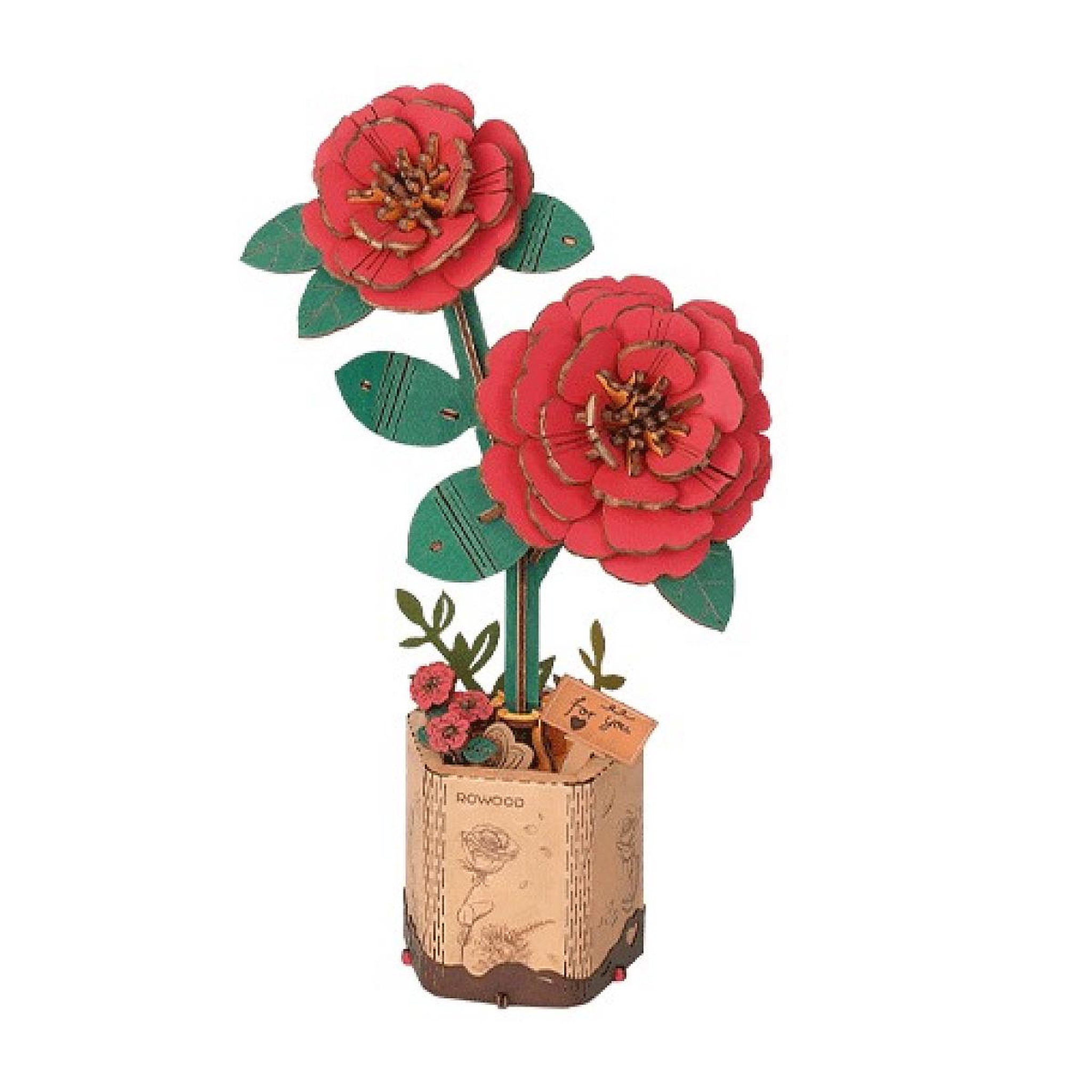 ROBOTIME Wooden Bloom Craft: Les camelias rouges