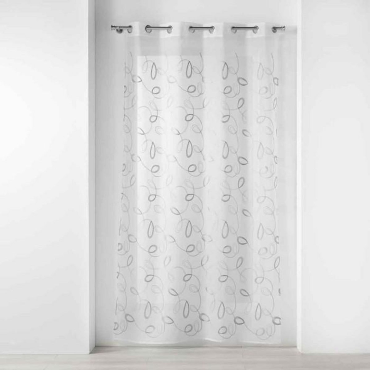 Paris Prix Rideau Voilage à Œillets  Hoops  140x240cm Gris