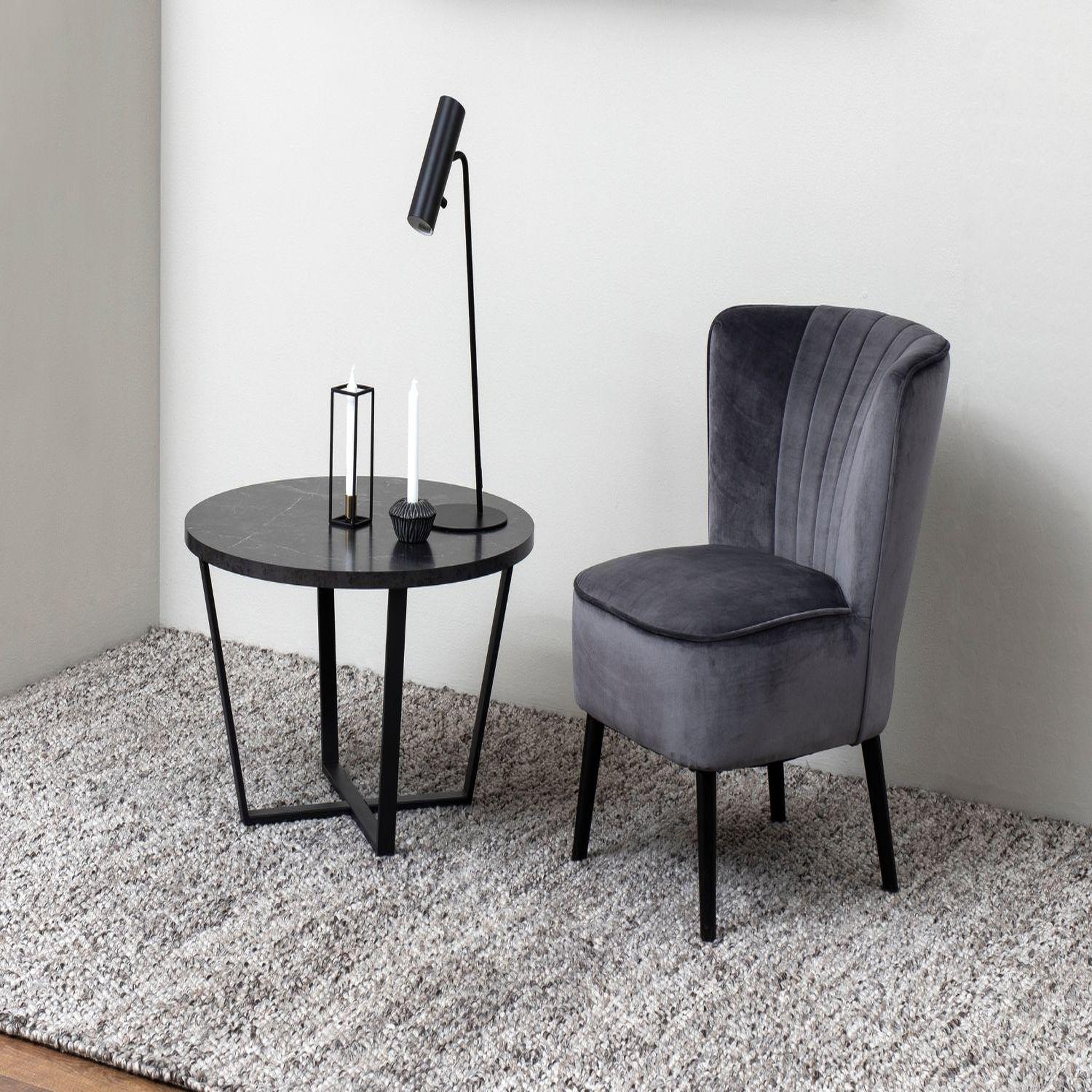 Voir la diapositive 2 : CONCEPT USINE Table basse ronde effet marbre noir harlem