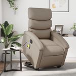 VIDAXL Fauteuil inclinable de massage electrique cappuccino similicuir
