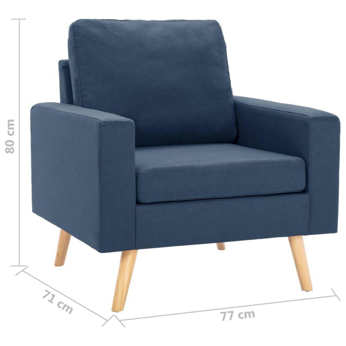 VIDAXL Fauteuil bleu tissu