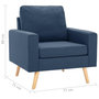 Voir la diapositive 6 : VIDAXL Fauteuil bleu tissu