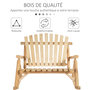 Voir la diapositive 5 : OUTSUNNY Fauteuil de jardin Adirondack à bascule 2 places rocking chair style néo-rétro assise dossier ergonomique bois naturel de pin
