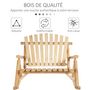 Voir la diapositive 5 : OUTSUNNY Fauteuil de jardin Adirondack à bascule 2 places rocking chair style néo-rétro assise dossier ergonomique bois naturel de pin
