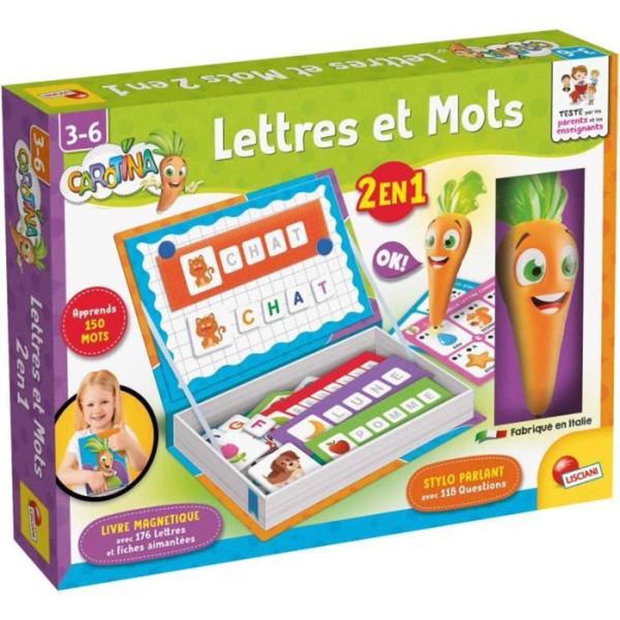 LISCIANI GIOCHI Stylo parlant et jouets magnétiques - CAROTINA - Apprentissage ludique