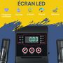 Voir la diapositive 5 : HOMCOM Vélo elliptique magnétique 8 niveaux résistance écran LED multifonction roulettes déplacement rouge noir