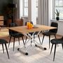 Voir la diapositive 5 : ID MARKET Table basse extensible relevable en table à manger rectangulaire URBANA plateau façon hêtre pied blanc