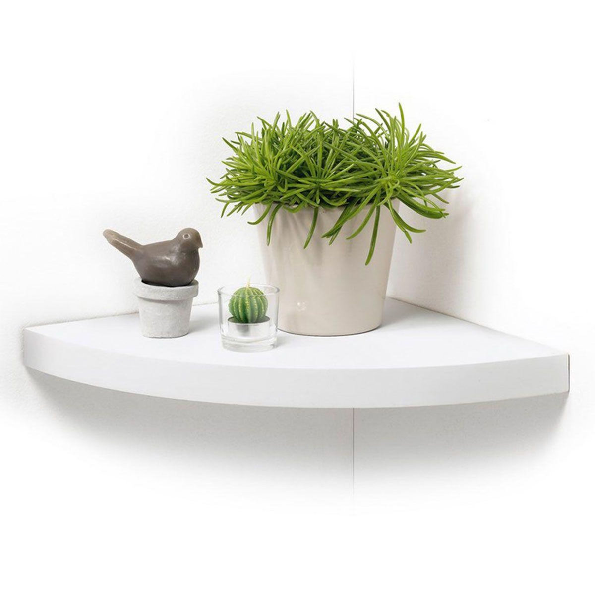 Paris Prix Étagère Murale d'Angle  Flottante  25cm Blanc