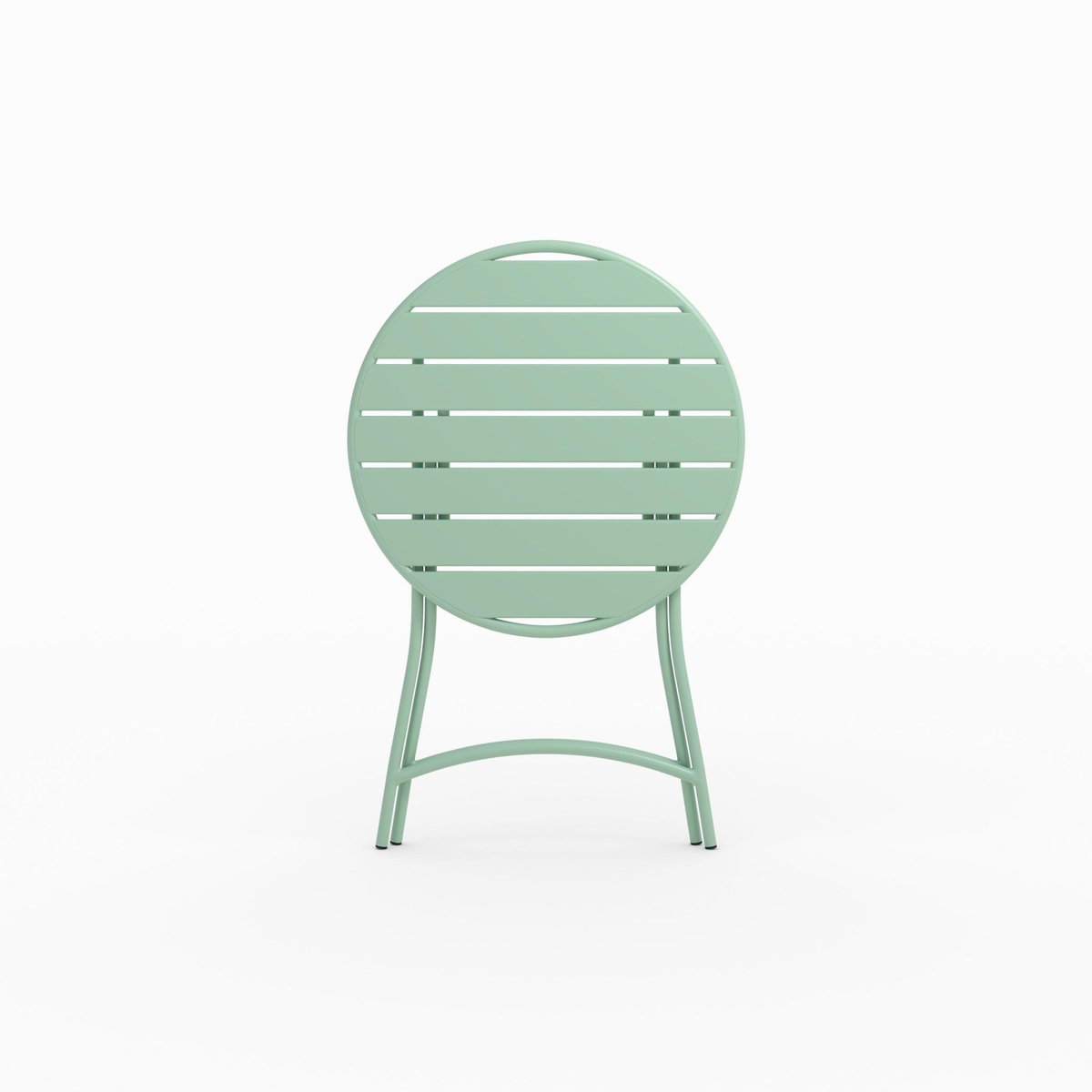 Rendez vous déco Table de jardin ronde et pliante en metal vert clair 2 personnes-Yumi