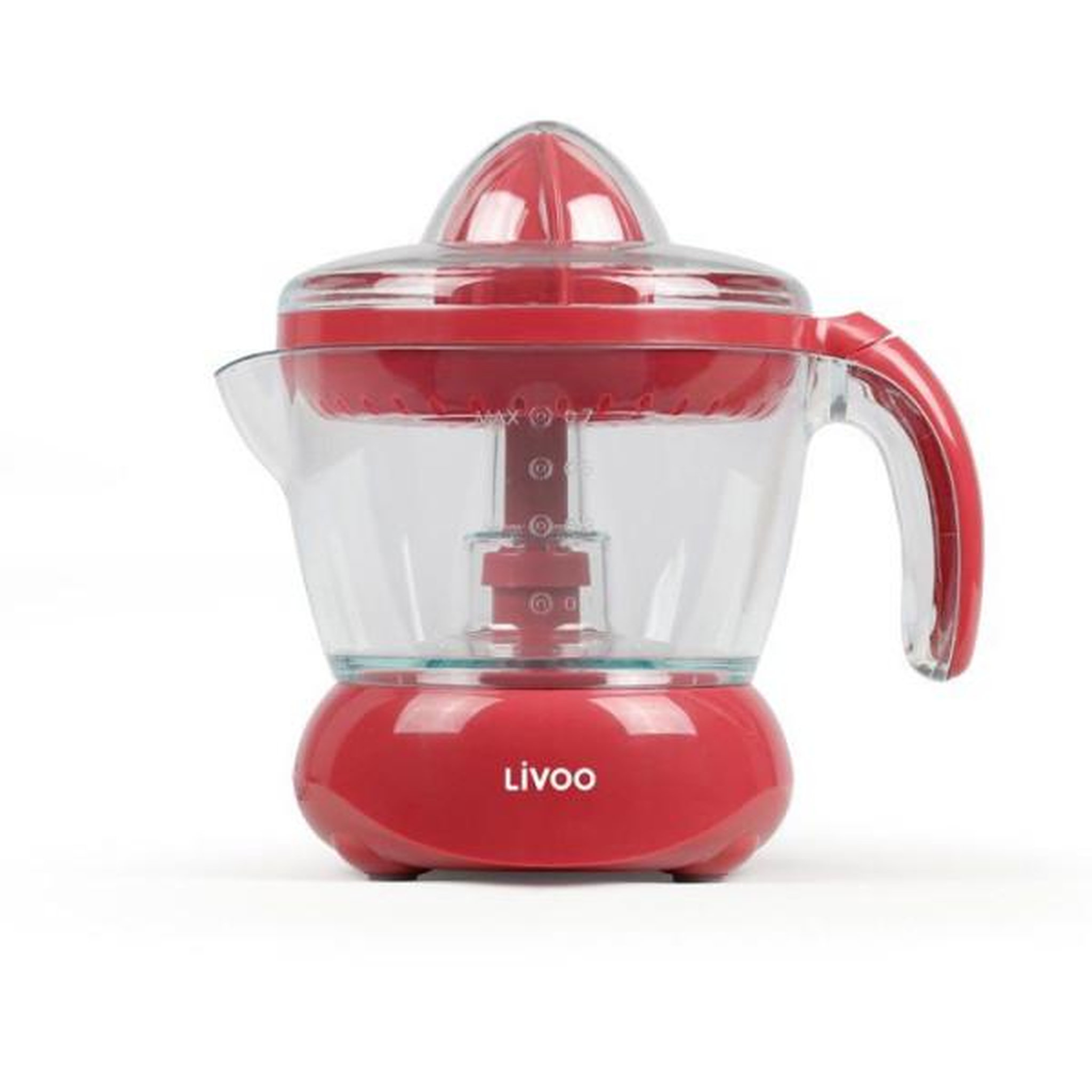 LIVOO Presse Agrume Electrique  - LIVOO - DOD131RC - 25 W - 1 grand cône et 1 petit cône - 700 ml - Rouge