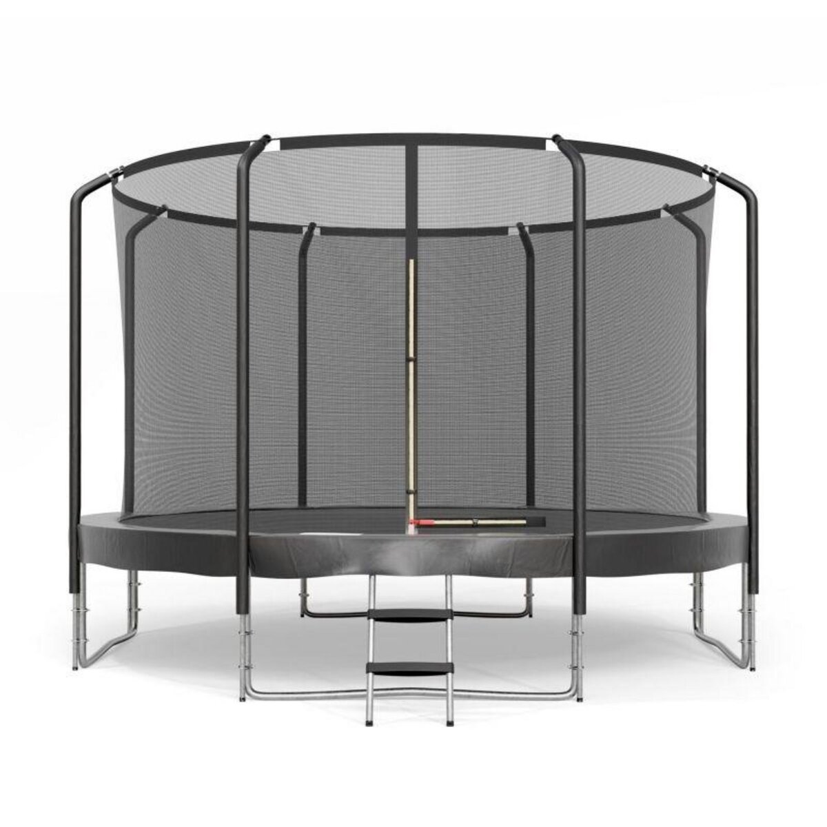 JUMP4FUN Trampoline Semi-Pro 14FT / 427cm Noir avec Filet de sécurité, Tapis de saut, Coussin de protection, Echelle