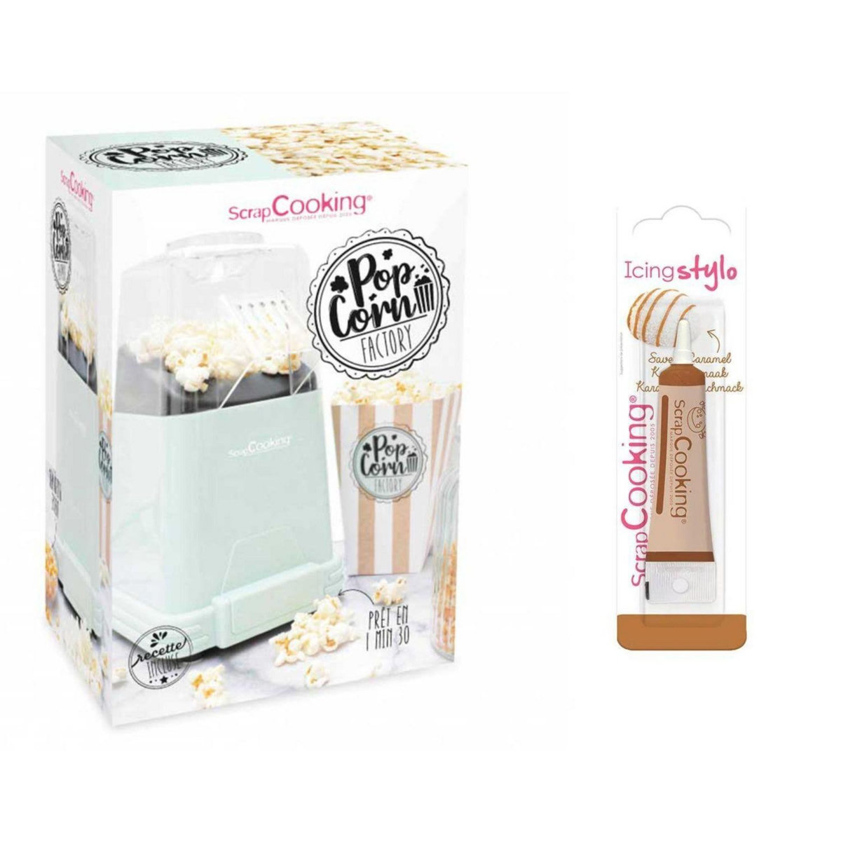 SCRAPCOOKING Machine à popcorn + Stylo De Glaçage au Caramel