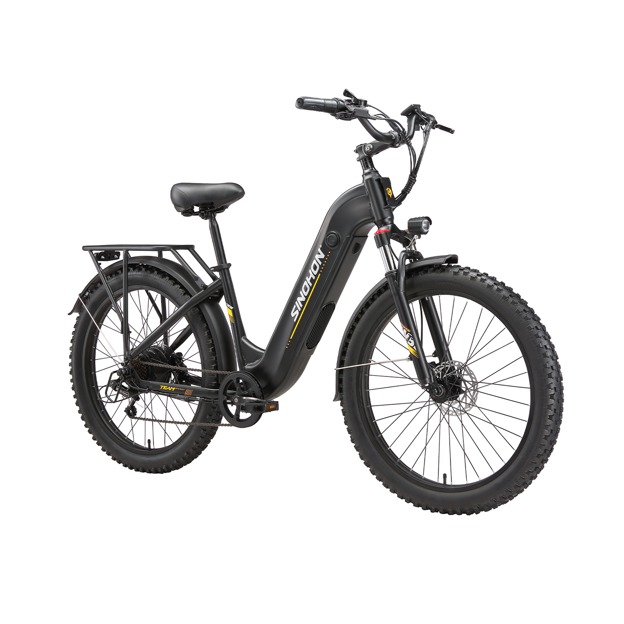Voir la diapositive 3 : SINOHON Vélo électrique sinohon ak26, pneus larges de 26 pouces, freins à disque hydrauliques, noir