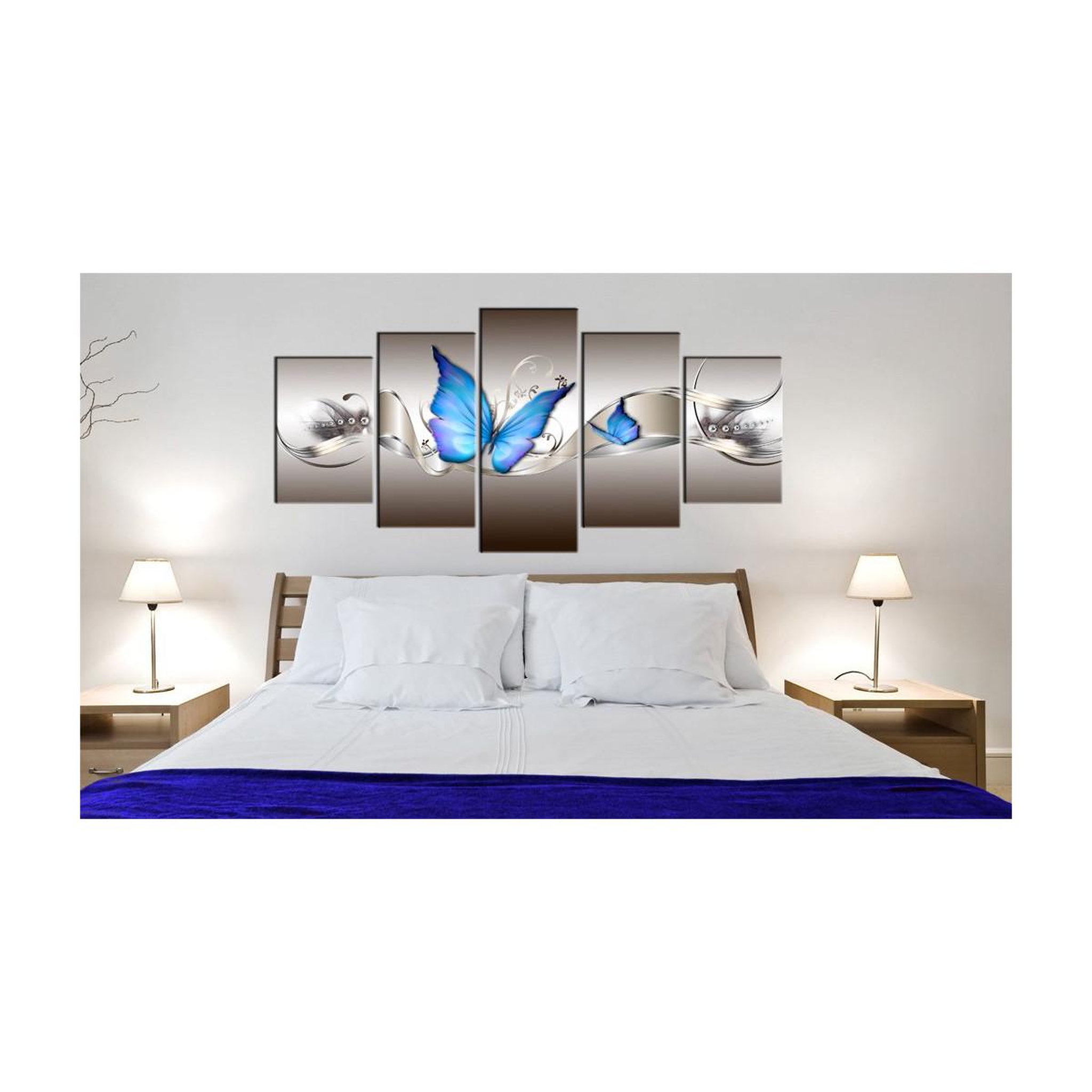 Voir la diapositive 2 : Paris Prix Tableau imprimé  papillons bleus