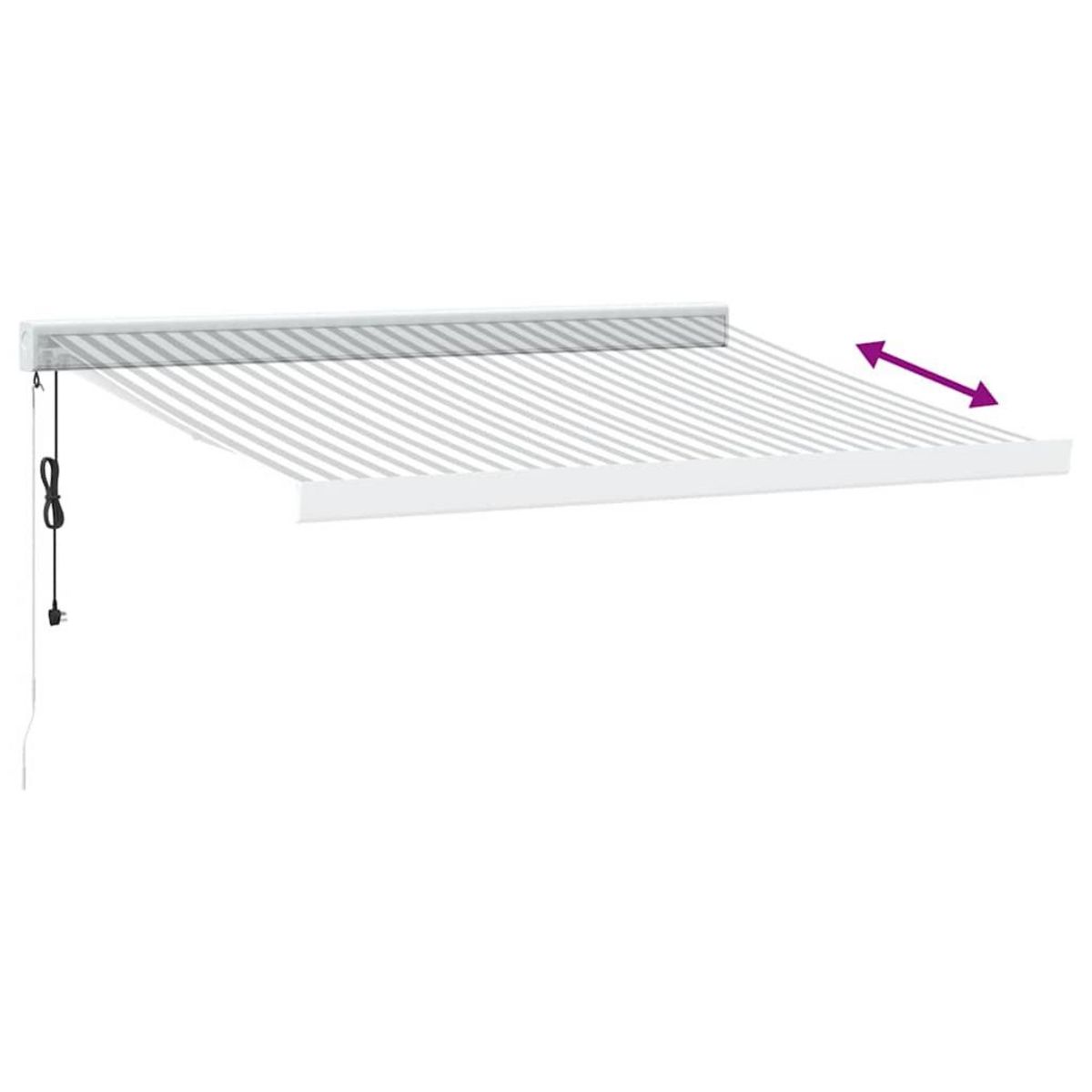 VIDAXL Auvent retractable anthracite et blanc 3,5x2,5m tissu/aluminium