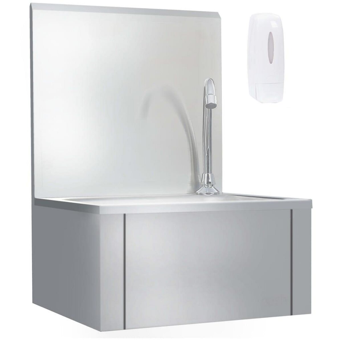 VIDAXL Lavabo de lavage avec robinet et distributeur de savon Inox