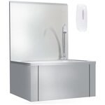 VIDAXL Lavabo de lavage avec robinet et distributeur de savon Inox