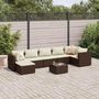 Voir la diapositive 1 : VIDAXL Salon de jardin avec coussins 8 pcs marron resine tressee
