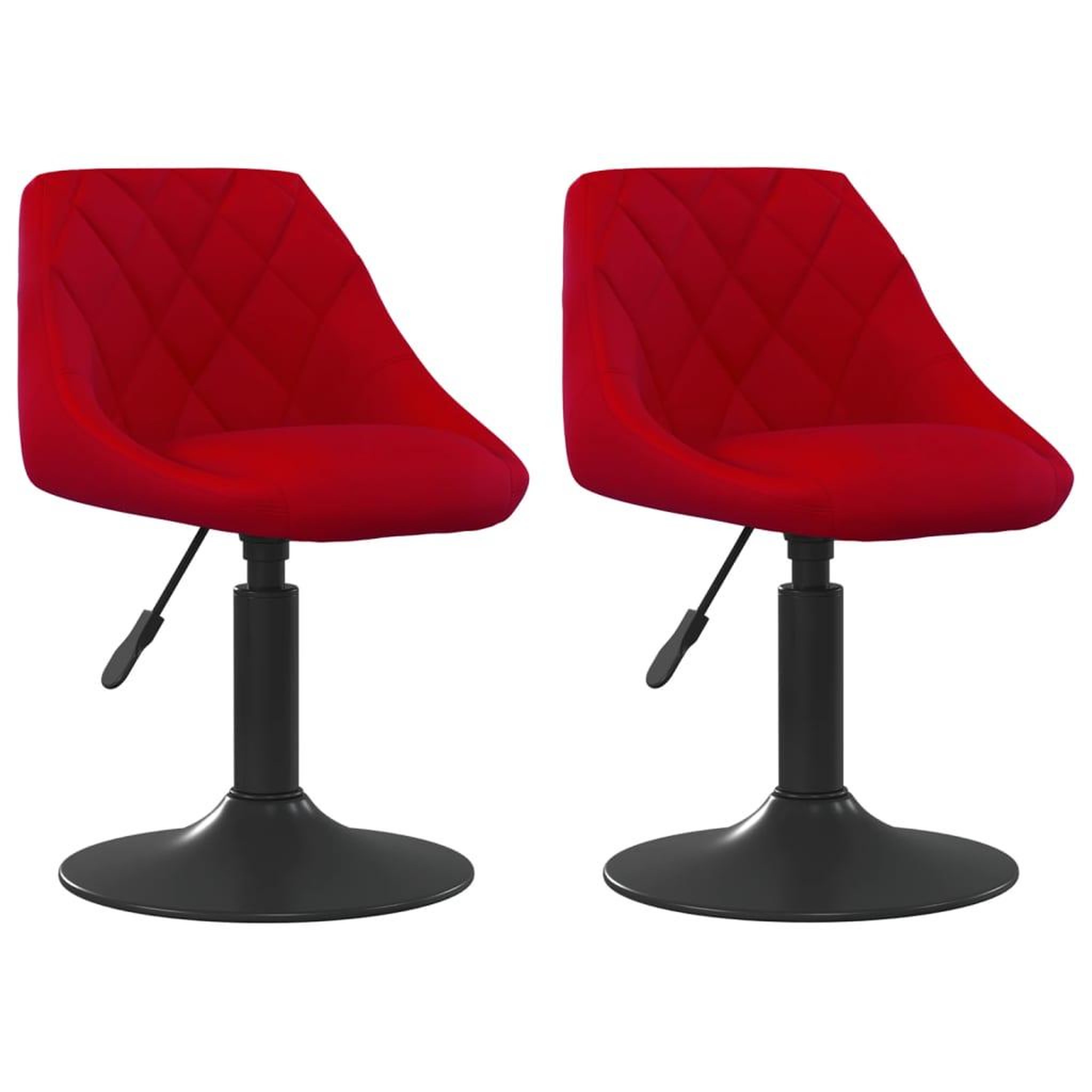 Voir la diapositive 2 : VIDAXL Chaises pivotantes a manger lot de 2 bordeaux velours