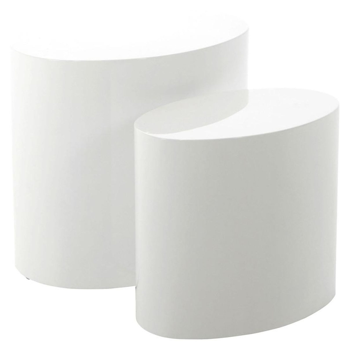 LISA DESIGN Aeryn - lot de 2 tables basses - blanc - 48 et 40 cm