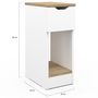 Voir la diapositive 5 : ID MARKET Lot de 2 tables de chevet ANOUK 1 tiroir avec niche blanc et bois