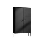 BEST MOBILIER Lavaggi - buffet haut - noir - 2 portes - 166 cm. Coloris disponibles : Noir