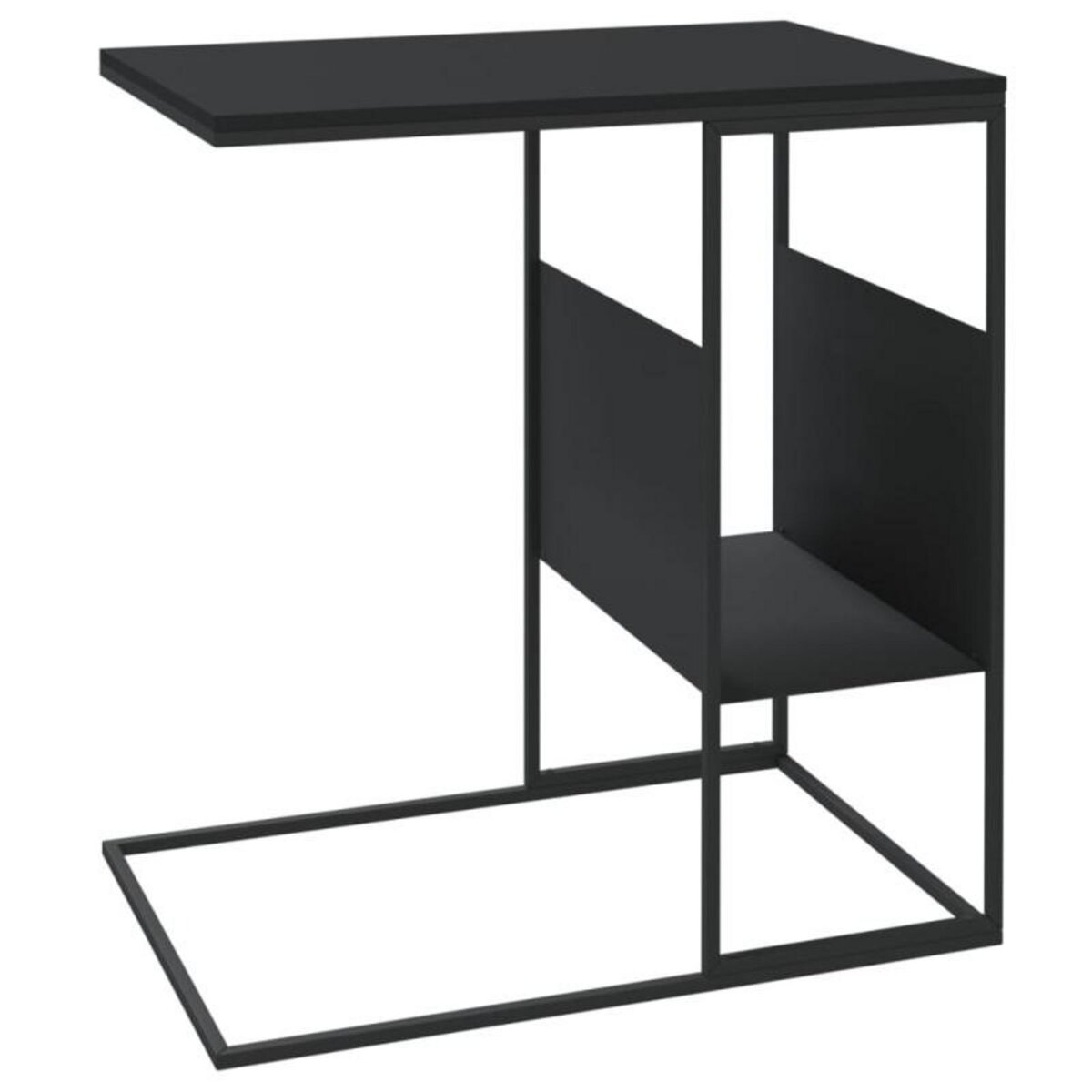 VIDAXL Table d appoint Noir 55x36x59,5 cm Bois d ingénierie