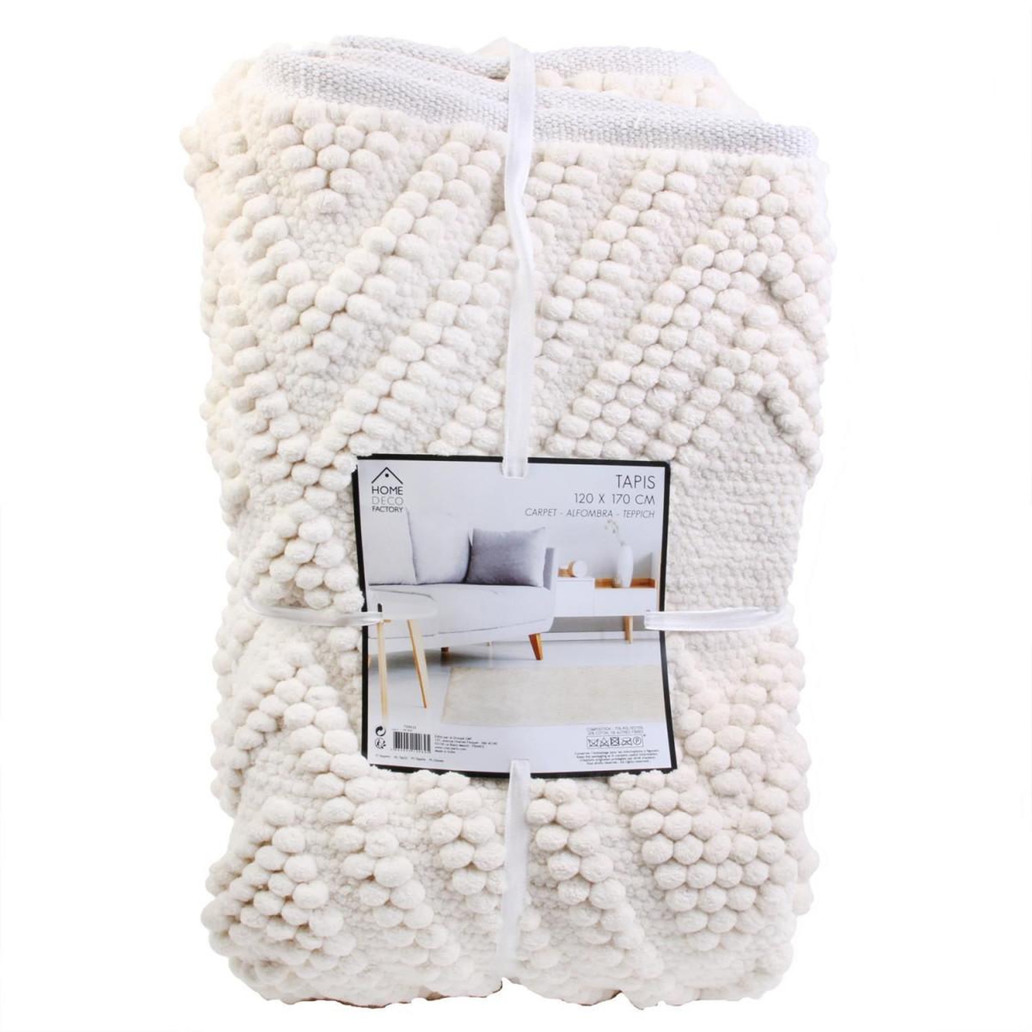 Voir la diapositive 5 : The Home Deco Factory Tapis design ethnique home - l. 120 x l. 170 cm - blanc