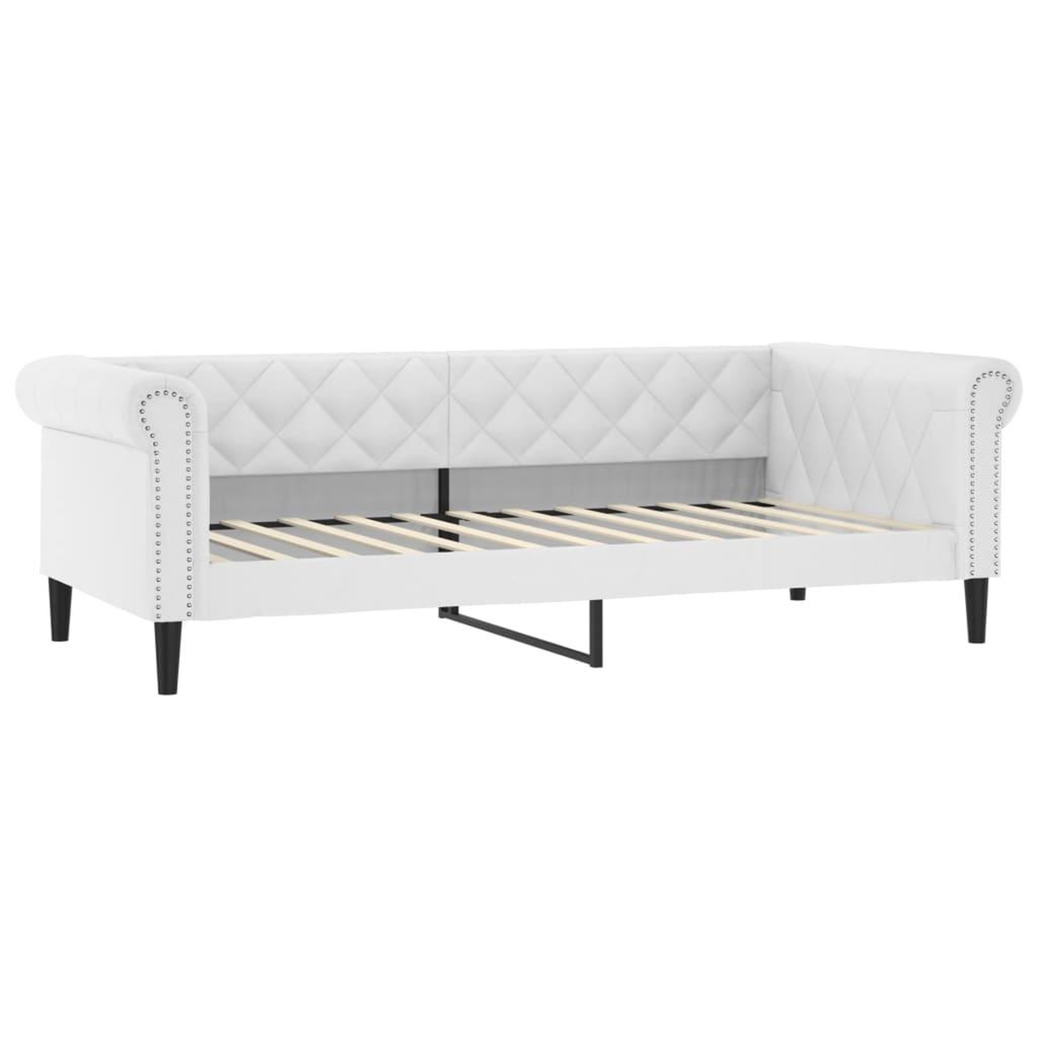 Voir la diapositive 3 : VIDAXL Lit de jour avec matelas blanc 90x200 cm similicuir
