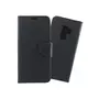 amahousse Housse Galaxy S9 Plus folio noir texturé languette aimanté
