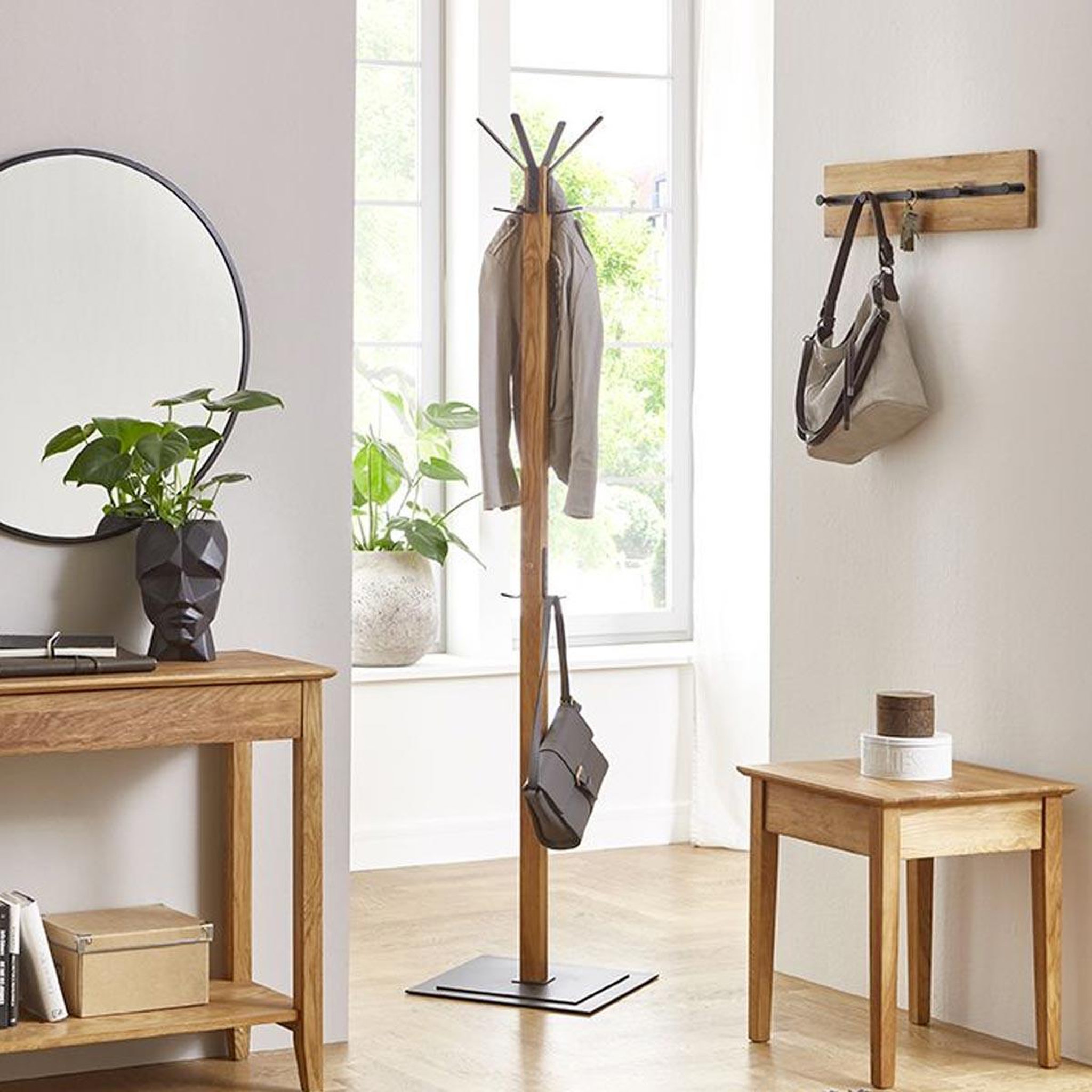 Voir la diapositive 3 : Paris Prix Porte-manteau en bois  havelock  180cm chêne & noir