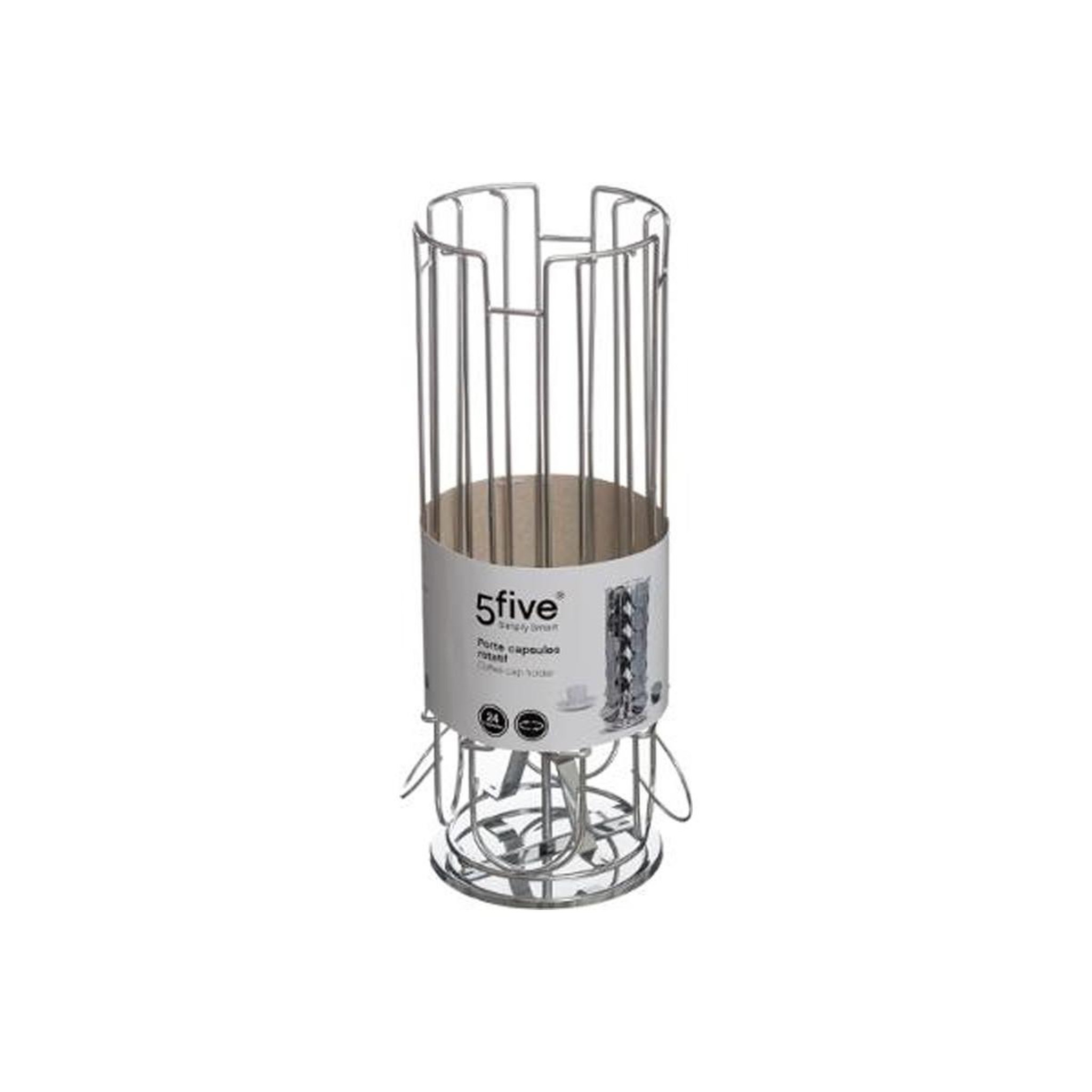 Voir la diapositive 2 : FIVE Porte 24 capsules rotatif  coffee  31cm argent