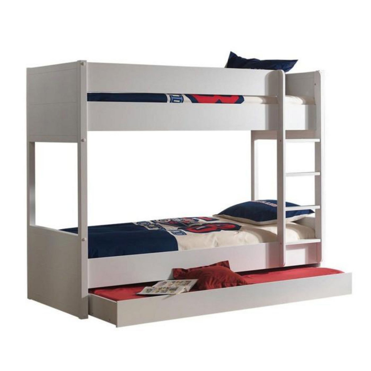 Paris Prix Pack - Lit Superposé Enfant, Tiroir & Armoire 3 Portes  Lara  Blanc