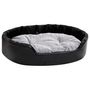 Voir la diapositive 2 : VIDAXL Lit chiens Noir et gris 90x79x20 cm Peluche et similicuir