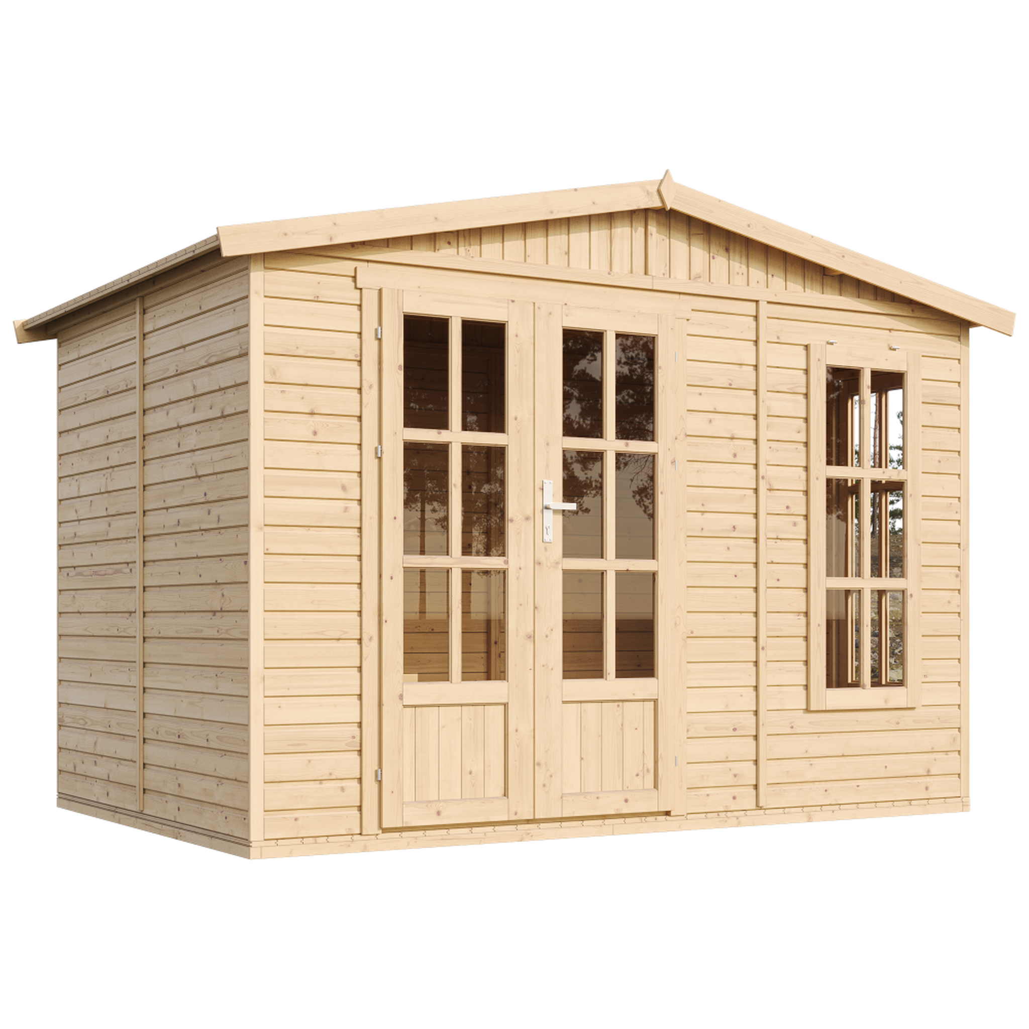 Voir la diapositive 2 : TIMBELA Abri de jardin en bois 6m2 Cabanon jardin extérieur avec sol, Maison d'été M334FB