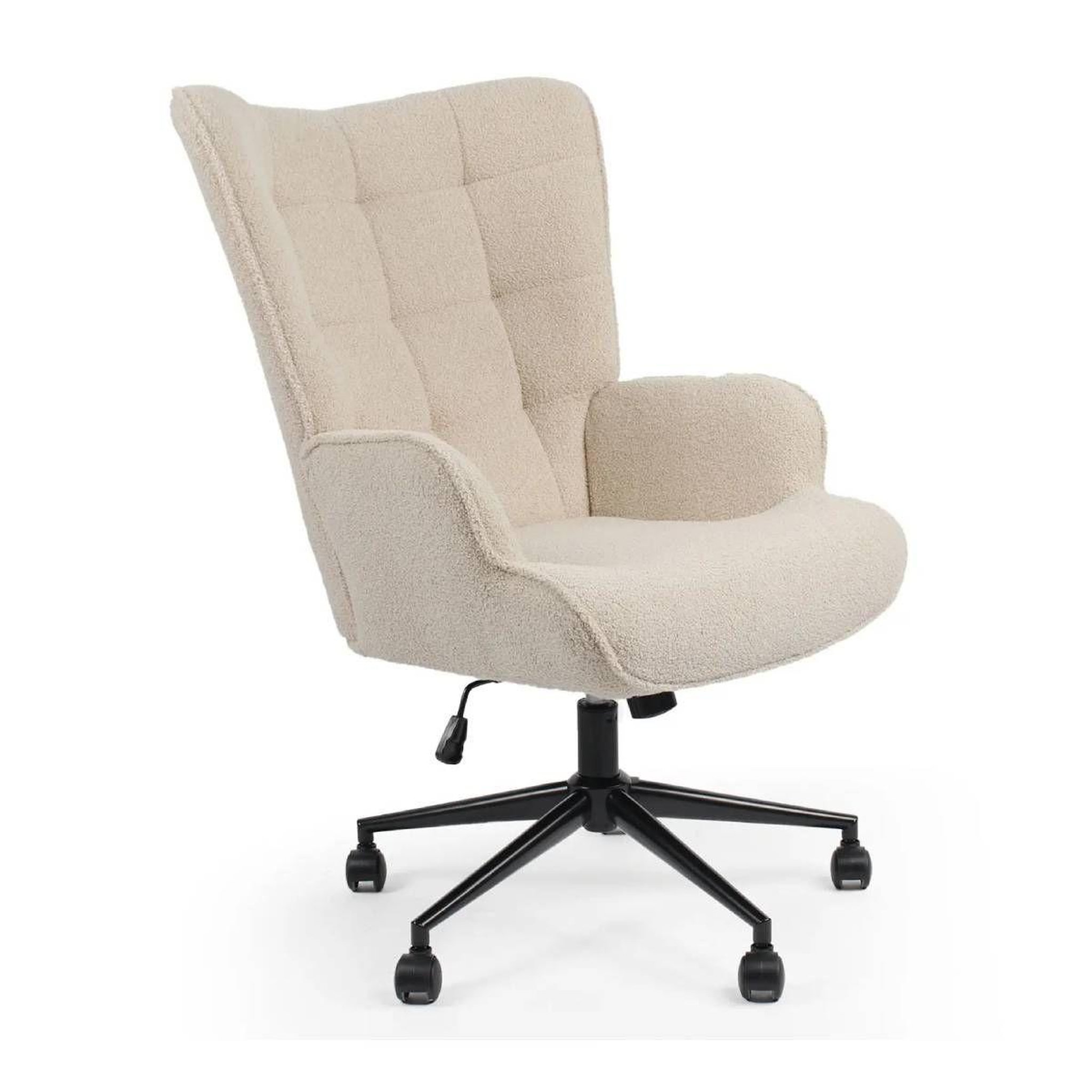 Paris Prix Fauteuil de Bureau Tissu Bouclette  Verner  96cm Beige