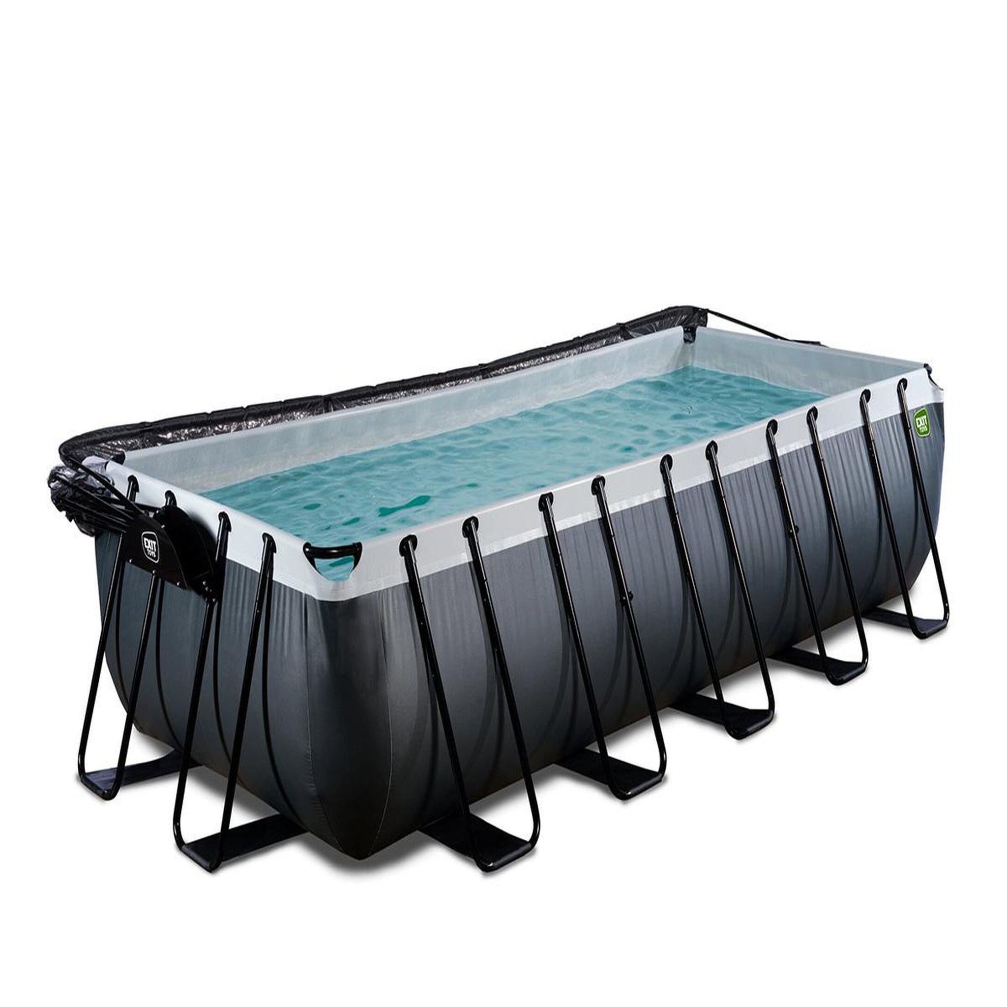 Voir la diapositive 5 : EXIT TOYS Piscine tubulaire Black Leather rectangulaire 5,40 x 2,50 x 1,22 m avec dôme - Exit Toys