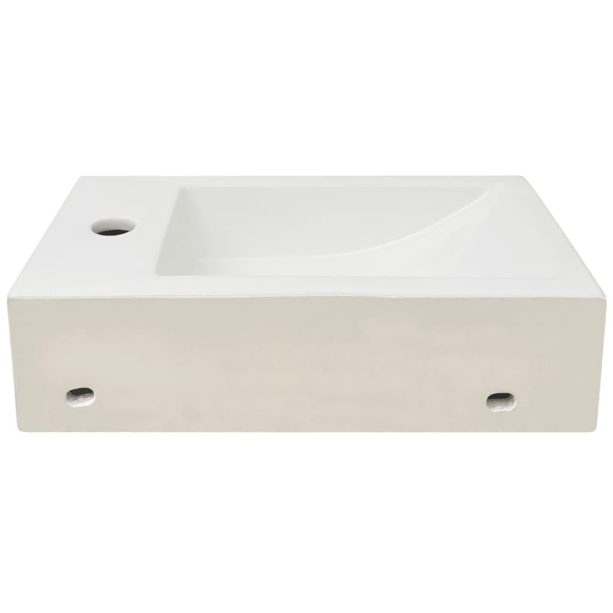 Voir la diapositive 5 : VIDAXL Vasque + trou de robinet Ceramique Blanc 46 x 25,5 x 12 cm