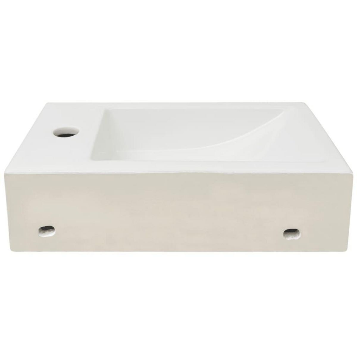 VIDAXL Vasque + trou de robinet Ceramique Blanc 46 x 25,5 x 12 cm