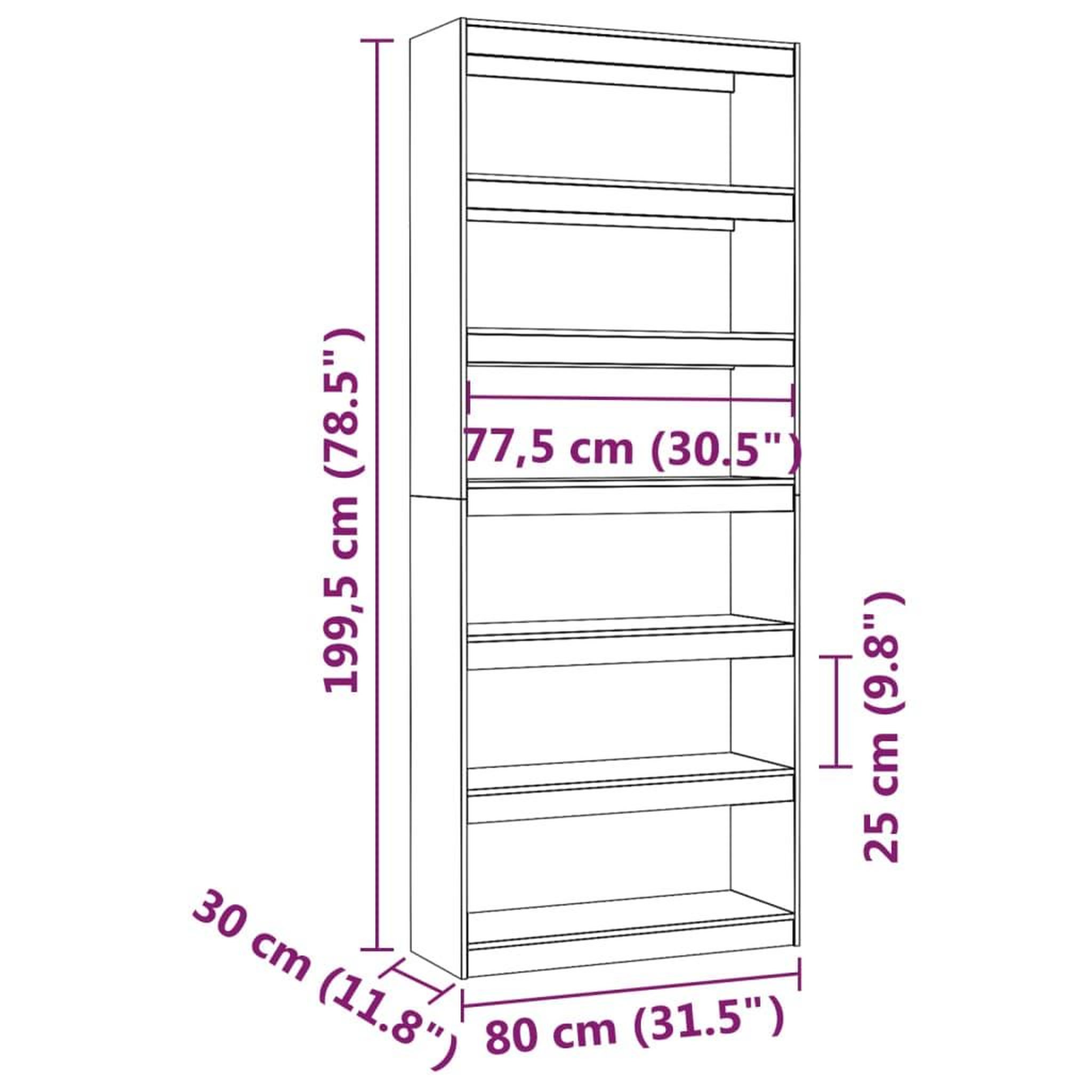 Voir la diapositive 6 : VIDAXL Bibliotheque/Separateur de piece Blanc 80x30x199,5cm Pin massif