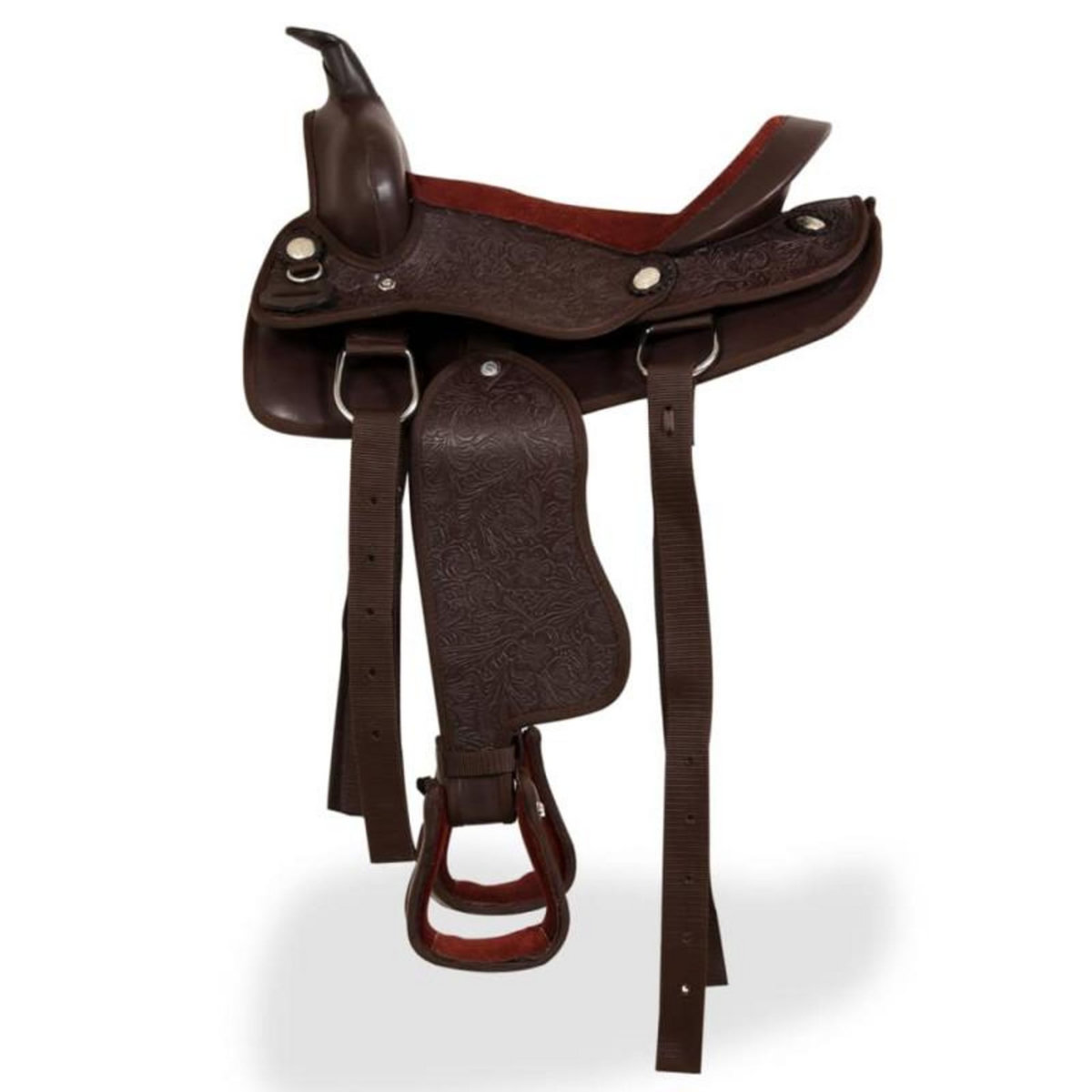 VIDAXL Selle, bridon et col de poitrine Cuir véritable 12 po Marron