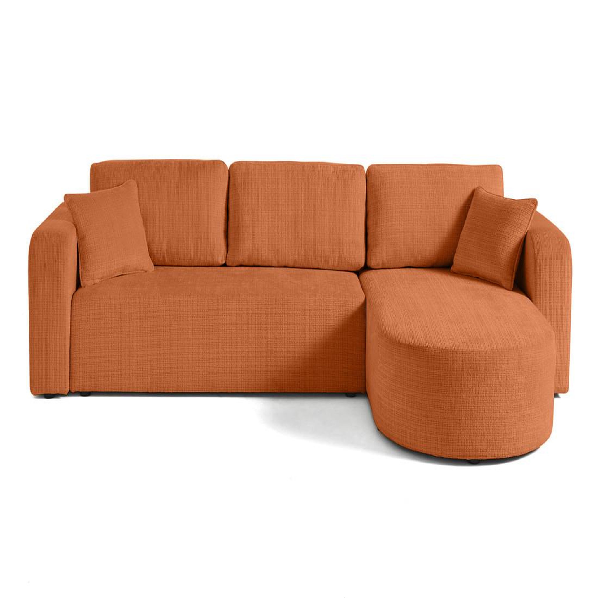 Voir la diapositive 1 : BEST MOBILIER Miro - canapé d'angle réversible - 4 places - convertible avec coffre - en velours texturé