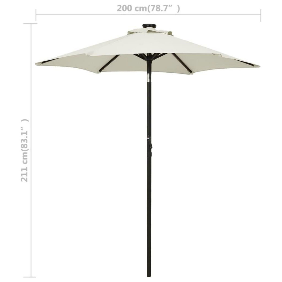 VIDAXL Parasol avec lumieres LED sable 200x211 cm aluminium