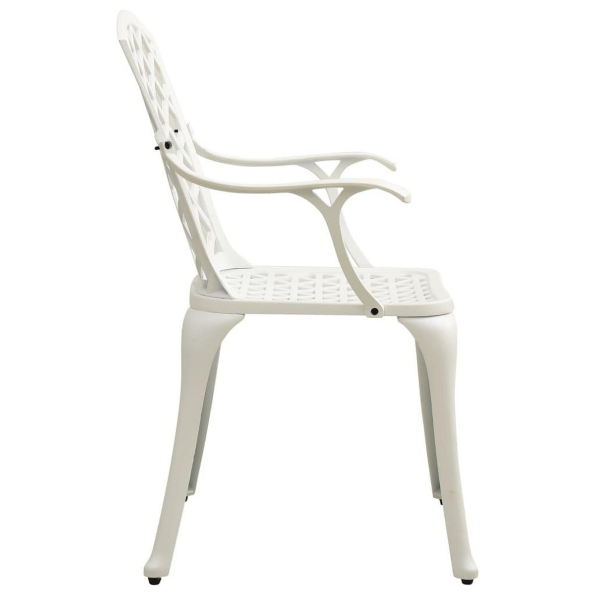 VIDAXL Chaises de jardin lot de 4 Aluminium coule Blanc