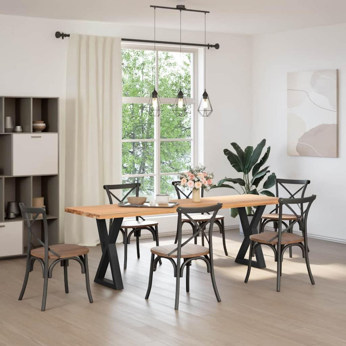 VIDAXL Pieds de table a manger 2 pcs noir 60x(72-73,3) cm