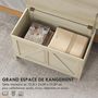 Voir la diapositive 4 : HOMCOM Coffre de rangement en bois sur pied style campagne chic dim. 76L x 39l x 48H cm aspect bois clair